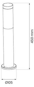 Lampă de exterior BROOKLYN 1xE27/60W/230V 45 cm IP44 crom mat