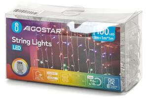 Instalație LED de Crăciun de exterior Aigostar 100xLED/8 funcții 3xAA 4x1m IP44 multicolor