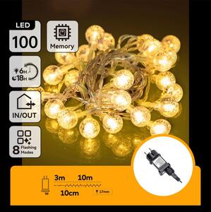 Aigostar - Ghirlandă LED de Crăciun pentru exterior, 100 LED, 8 moduri, 13 m, IP44, alb cald