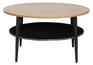 Masuta cafea ELLA A, stejar/negru mat, PAL/metal, 80x45 cm