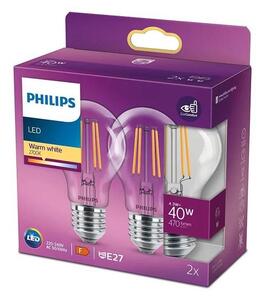 SET 2x bec LED VINTAGE Philips A60 E27/4,3W/230V 2700K