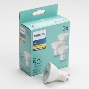 SET 3x bec LED Philips GU10/4,7W/230V 2700K