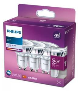 SET 3x bec LED Philips PAR16 GU10/3,5W/230V 4000K
