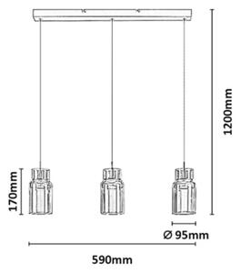 Rabalux 72036 - Lustră LED pe cablu ZAYEN LED/27W/230V 3000K auriu