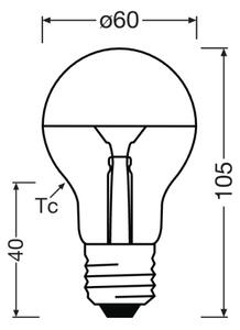Bec LED cu cap oglindit SUPERSTAR E27/7W/230V 2700K auriu - Osram