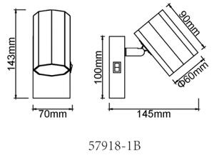 Spot de perete Globo 57918-1B JAMES 1xGU10/25W/230V negru