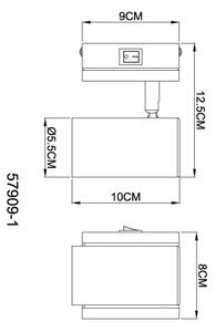 Spot de perete Globo 57909-1 KAYDEN 1xGU10/25W/230V negru