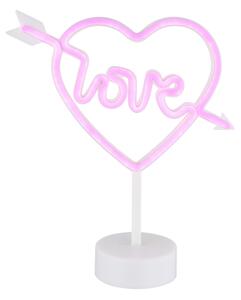 Decorațiune LED neon de masă Globo 28066 ARMOR LED/2W/3xAA inimă
