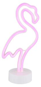 Decorațiune LED neon de masă Globo 28064 FLAMINGO LED/2W/3xAA flamingo