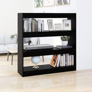 Bibliotecă/Separator cameră, negru, 100x30x103 cm
