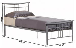 KONDELA Cadru pat cu somieră, metal argintiu, 90x200, DORADO NEW