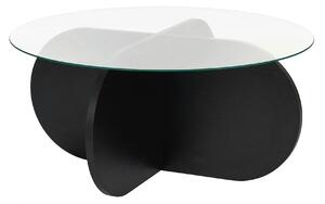 Masuta cafea AERIS, negru, PAL/sticla, 75x75x35 cm