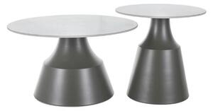 Set 2 masute ITAKA, alb/gri, ceramica/metal