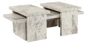 Masuta cafea SANCTUARY, alb cu efect de marmura, PAL, 110x45x30 cm