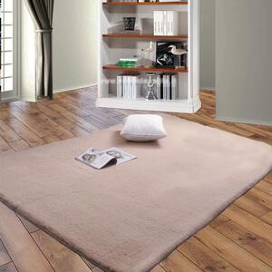 Covor de plus , moale si pufos , cu fir lung ,120x120cm , Champagne