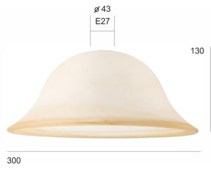 Abajur de rezervă din sticlă SFERA E27 130x300 mm bej