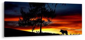Tablou - Silueta unui lup (120x50 cm)