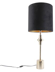 Lampă de masă Art Deco nuanță de catifea aurie negru 40 cm - Diverso