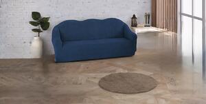 Husa elastica pentru canapea 3 locuri, fara volanas, model Jacquard Albastru in dungi