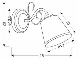 Aplica de perete LOSANNA 1xE14/40W/230V alamă