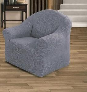 Husa elastica pentru canapea 3 locuri, fara volanas, model Jacquard Gri in dungi