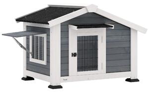 PawHut Cușcă pentru Câini Căsuță pentru Câini de Exterior din Lemn, 98x76x69.5cm | Aosom Romania