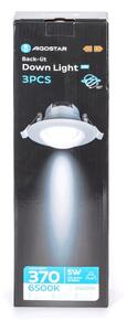 Aigostar - Set 3x spot LED încastrat LED/5W/230V 6500K pr. 8,5 cm alb