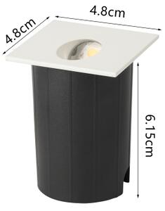 Brilagi - Corp de iluminat LED încorporat pentru exterior STAIRDOT LED/2W/230V, alb, IP65, pătrat