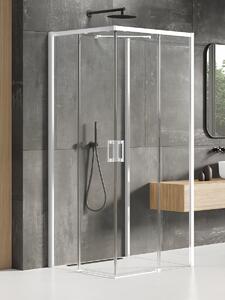 New Trendy Prime White cabină de duș 90x80 cm dreptunghiular alb mat/sticlă transparentă K-1093