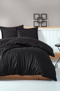 Lenjerie de pat damasc SATEN pentru 1 persoana – Negru