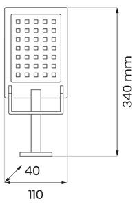 Proiector solar LED cu senzor ADIK LED/1,2W/3,7V 1200 mAh 6500K IP44