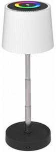 Lampă de masă reîncărcabilă pentru exterior, LED RGBW cu reglare a intensității, 2W/5V, IP44, 1200 mAh, gri