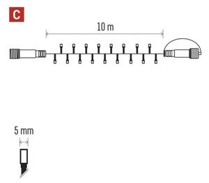 Ghirlandă LED de exterior 100xLED/10m IP44 albastră