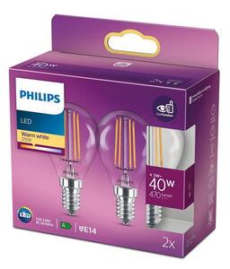 SET 2x bec LED VINTAGE Philips E14/4,3W/230V 2700K
