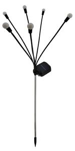 Lampă solară LED cu 6 LED-uri, 1,2 V, 300 mAh, IP44, negru