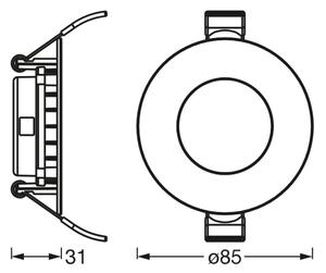 Osram - Plafonieră încastrată SLIM LED/4,5W/230V 3000K