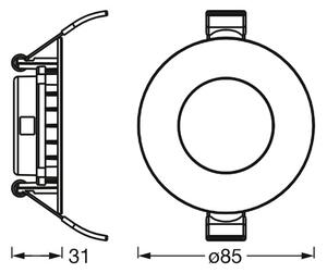 Osram - Set 3x spoturi LED încastrate SLIM, 4,5W, 230V