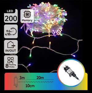 Aigostar - Ghirlandă LED pentru exterior, 23 m, 200 LED, 8 funcții, IP44, multicolor