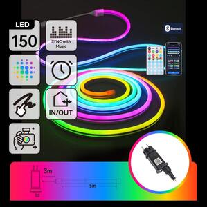 Aigostar - Ghirlandă LED RGBICW de exterior, 150 LED, 10W, 230V, 5 m, IP44 + telecomandă