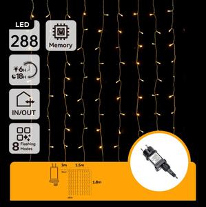 Aigostar - Ghirlandă LED de exterior pentru Crăciun 288xLED/3,6W/230V 1,5x1,8m IP44 alb cald