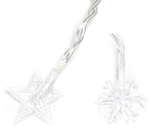 Aigostar - Ghirlandă LED de exterior pentru Crăciun, 25 LED, 8 moduri, alimentare 3xAA, 2,5 m, IP44, alb cald, stele