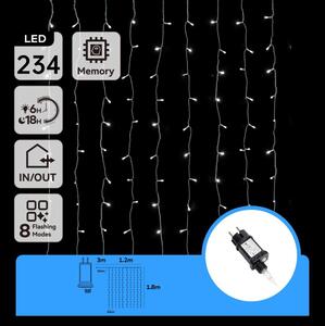 Aigostar - Instalație LED de Crăciun pentru exterior, 234 LED, 3,6 W, 230 V, 1,2 x 1,8 m, IP44, alb rece