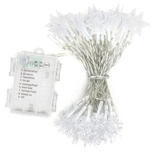Aigostar - Ghirlandă LED pentru exterior, 50 LED, 8 funcții, alimentare 3xAA, 5 m, IP44, alb rece