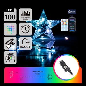 Aigostar - Ghirlandă LED RGBICW pentru exterior, 100 LED/10 W/230 V, 10 m, IP44 + telecomandă