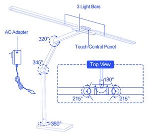 Brilagi-LED VARIO Lampă de masă tactilă cu dimmer LED/24W/230V 3000-6500K albă