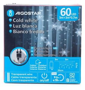 Aigostar - Ghirlandă LED de Crăciun pentru exterior 120 LED/6W/230V/8 funcții 3x0,7m IP44 alb rece + telecomandă