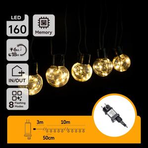 Aigostar - Ghirlandă LED decorativă pentru exterior 160xLED/3,6W/230V 10m IP44 alb cald