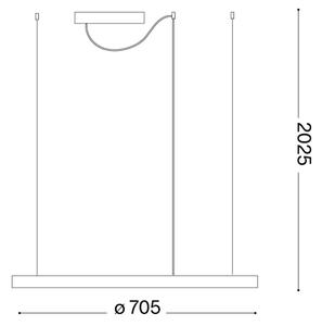 Ideal Lux - Lustră suspendată pe cablu ORACLE SLIM LED/37W/230V 3000K diam. 70 cm auriu
