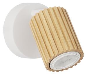 Brilagi - Aplică de perete cu spot MODERN WOOD 1xGU10/8W/230V lemn/alb