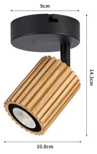 Brilagi - Aplica spot de perete MODERN WOOD 1xGU10/8W/230V lemn/negru